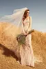 Spitze A-Linie Brautkleider mit luxuriöser abnehmbarer Schleppe, U-Ausschnitt, lange Ärmel, applizierte Brautkleider, bodenlang, neuestes Brautkleid