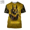 Mısır Firavun Anubis yüz 3dPrint tişört Erkek / Bayan Unisex Streetwear S-1 CY200515 ait PLstar CosmosHorus Eski Horus Mısır Tanrı Göz