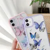 Butterfly Candy Color Glitter Telefon Case Dla iPhone 11 Pro Max XR XS Max 7 8 Plus X Soft TPU Hard PC Powrót