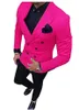 Klassieke dubbele breasted tuxedos bruidegom bruiloft mannen pakken heren bruiloft pakken tuxedo kostuums de pour hommes mannen (jas + broek + tie) w95