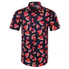 Mens Beach Hawaiian Shirt Tropische Zomer Korte Mouw Shirt Mannen Kleding Casual Losse Katoen Button Down Shirts Top Blouse