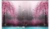 Maßgeschneiderte 3d Seide Fototapeten Tapete HD Dream Wonderland Pfirsichblüte Kran 3D TV Hintergrund Wandmalerei