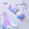 Fashion-2017 Heißer Sommer Meerjungfrau Bikini Westlichen Stil Frauen Bikinis Farbverlauf Rampe Farbe Sexy Shell Badeanzug Niedrige Taille Badeanzug