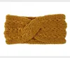 Diadema tejida de lana gruesa acrílica de lana islandesa de 9 colores, accesorios para el cabello de invierno americanos con cruz oblicua WY1255