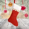 赤い豪華な非編まれた靴下ギフトバッグクリスマスツリーペンダントの装飾品の飾り