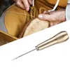 Lädersesyskor reparationsverktyg 3 nålar hanteras sying awl läder skor reparation verktyg läder hantverkssympit