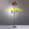 Alta Qualidade Grande Suporte De Velas De Prata 5 Braços Centrais De Casamento De Cristal Candelabro decor0786