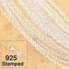 1mm 925 Sterling Silver Chains Jewelry DIY Fashion Women Gifts Link Rolo Chain Necklaces with Lobster Clasps 925 Stamp 16 18-24 Inches