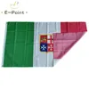 Enseigne civile de l'Italie Marine italienne Naval Crest 3 * 5ft (90cm * 150cm) Drapeau en polyester Décoration de bannière battant drapeau de jardin de maison Cadeaux de fête