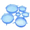 6PCS/Set Silicone Stretch Suction Pot Lids Food Grade Fresh Keeping Wrap Seal Lid Pan Cover 4 Color Nice Kitchen Accessories ST640