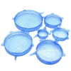 6PCS / Set Silicone estiramento sucção Pot Tampas Food Grade fresco Mantendo Enrole Seal Lid Pan Tampa 4 cor agradável Acessórios de cozinha ST640