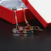 Novità Bracciale a catena con barra arcobaleno con zirconi per donna Braccialetti con ciondoli in acciaio inossidabile regolabile con cz arcobaleno taglio principessa regalo da uomo