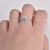 Luckyshine 10 szt. Lot Cute Cat Paw Rings Pink Blue Fire Opal 925 Srebrne pierścionki Wedding Famil Friend Holiday Gift241t