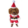 Vestiti per animali domestici rossi con cappello XS-XXL Inverno caldo Natale Vestiti per cani Abbigliamento per cani Gatto Divertente Costume da Babbo Natale per cani Gatto BC VT0948