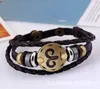 12 Constellations Armband 2019 Nya Mode Smycken Läderarmband Män Casual Personlighet Zodiac Signs Punk Bracelet YD0051