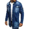 Mężczyźni Spring Jean Jacket Cowboy Płaszcz Wysokiej jakości jesienny styl żebrak dżinsowa luźna cienka rękaw Cowboy xxxl6280333