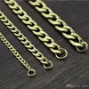 Neue nie verblassen Edelstahl Figaro Kette Halskette 4 Größen Männer Schmuck 18k echtes Gelbgold überzogene 9mm Kette Halsketten für Frauen Herren