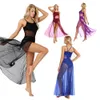 IFIEL Dowód Dorosły Spaghetti Pasek Mesh Maxi Dancewear z wbudowaną gimnastykami Leotard Ballerina Ballroom Class Class Suknie