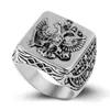 Bague Punk Double aigle en acier inoxydable 316L, bijoux rétro classiques pour hommes, cadeaux en or et argent, Ring212W