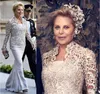 2019 Tappningmor av brudklänningarna med spetsjacka Strapless Moms Aftonklänningar Plus Storlek Mermaid Bröllop Gästklänningar Bolero