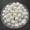 3-40mm Acrylic Round White Pearl Charm Spacer Loose Beads Jewelry Making Craft Grament Clothes Headwear Shoes Bag Hat Decoration