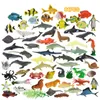 64 piezas/lote mini animales marinos modelo juguetes ni￱os aprendiendo juguetes educativos accesorios decorativos simulaci￳n organismos marinos modelos establecer regalos para ni￱os