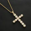 Iced Out Large Cross Necklace Pendant With 4mm Tennis Chain Gold Silver Cubic Zircon Men Women Hiphop Rock Jewelry