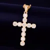 Nouveaux hommes croix pendentif collier Ice Out cubique Zircon laiton matériel or argent couleurs Rock Street Hip Hop bijoux