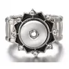 Vintage Silver Noosa Chunks Ginger Snap Button Jewelry Elastic Rope Adjustable 12mm Snap Button Ring For Women men jewelry