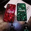 Moda strass rubi amor telefone case para iphone x xr max 6 7 8 plus samsung s8 s9 além de tpu + pc tampa de diamante completo