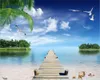 Home Decor 3D Wallpaper Lush Beach Oasis Promenade Gasten slaapkamer versierd met delicate zijden behang