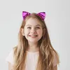 12pcs Glitter Sequins Cat Ear Girl Hairband Headband Hair Hoop For Girls Women Cat Ear Hair Bands Halloween Headdress Gifts