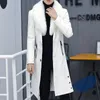 Trench da uomo slim monopetto in pelle coreana invernale da uomo con collo in pelliccia sintetica in pelle PU taglie forti