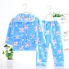 Famli Kids Flannel Pajamas مجموعات دافئة المرجانية الصوف الفتيات الرسوم المتحركة طباعة ملابس النوم الأولاد الشتاء طويل الأكمام بيجاماس ثوب النوم Y2007044611679