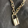 Punk Style Lock Necklace Pendant Tide Herrkläder Kvinnor 2021 Vattentät rostfritt stål Personlighet262b