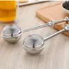 Infusore per tè flessibile con manico cucchiaio SS304 Filtro a sfera Colino in acciaio inossidabile Borsa a rete SS utensili da cucina per mescolare fiori