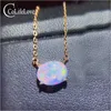 FashionJewelry Simples Prata 925 pingente de opala para uso diário 8 * 10mm Natural White Opal pingente de colar de Gemstone Pendant