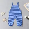 5 kleuren baby gestreepte rompertjes kleding peuter meisjes en jongens jarretel jumpsuits zuigeling sling romper boutique baby kleerkleding M2100