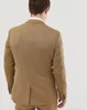 Khaki Groom Bröllop Tuxedos Två knapp Slim Fit Mens Byxor Passar Back Vent Designer Formell Jackor Blazer (Jacka + Vest + Byxor)