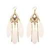 Vintage bohème longue plume boucles d'oreilles Jhumka boucles d'oreilles ethnique plage chaîne pendentif boucles d'oreilles pour femmes bijoux de mode