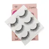 3D False Eyelashes Natural Long Thick Tapered Eyelashes with Packing Boxes Pink 3 Pairs High Quality