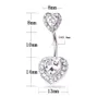 sexy 316 l surgical steel navel rings women double gem Belly Button Navel Bar Ring Body Piercing bars Jewelry wholesale belly rings