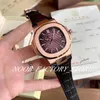 3 colores Oro rosa Fábrica de lujo 40 MM Deportes Serie elegante 5711 Cal 324 S C Movimiento automático Correa de cuero Reloj de pulsera largo Men3035