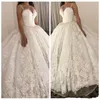 2019 New Sexy Arabic Ball Gown Wedding Dresses Deep V Neck Spaghetti Lace Appliques Sleeveless Open Back Plus Size Formal Bridal Gowns