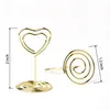 Mini Place Card Holders Table Number Stand Table Card Holder Wire Table Picture Photo Holder with Heart Shape Menu Memo Clips for Wedding Fa