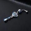 YYJFF D0349 (4 färger) Hjärtstil Navelringar Belly Button Body Piercing Smycken Dingle Accessories Fashion Charms (10st/Lot) JFB-7216