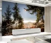 カスタム任意のサイズの美しい自然の風景背景の壁の壁の壁の壁紙リビングルームのための3 d