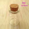 mini glass bottle with cork stopper, 3ml, 5ml, 7ml, 8ml, 10ml, 15ml, 20ml glass jars, free shipping world wide