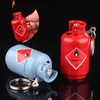 Mini Keychain Novel Lighter Creative Inflatable Gas Tank Cigarette Butane Gas Funny Lighters Key Chain