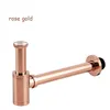 Drains High Quality Brass Body Basin Wast Drain Wall Connection Plumbing Ptraps Wash Pipe Bathroom Sink Trap Black/Brushed Gold/Chrome